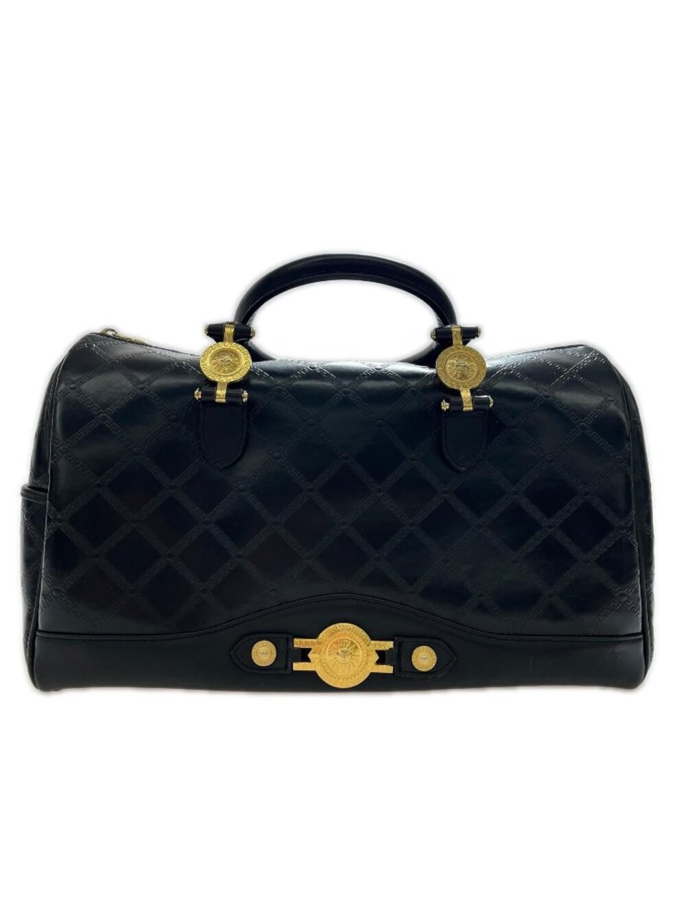 Versace Sunburst Black Mini Boston Corner Yes Travel Bag